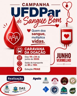 UFDPar promove Campanha “UFDPar de Sangue Bom” e mobiliza comunidade acadêmica para doação de sangue